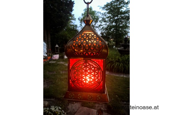 Orientalisches Licht / Laterne 'Blume des Lebens' Rot